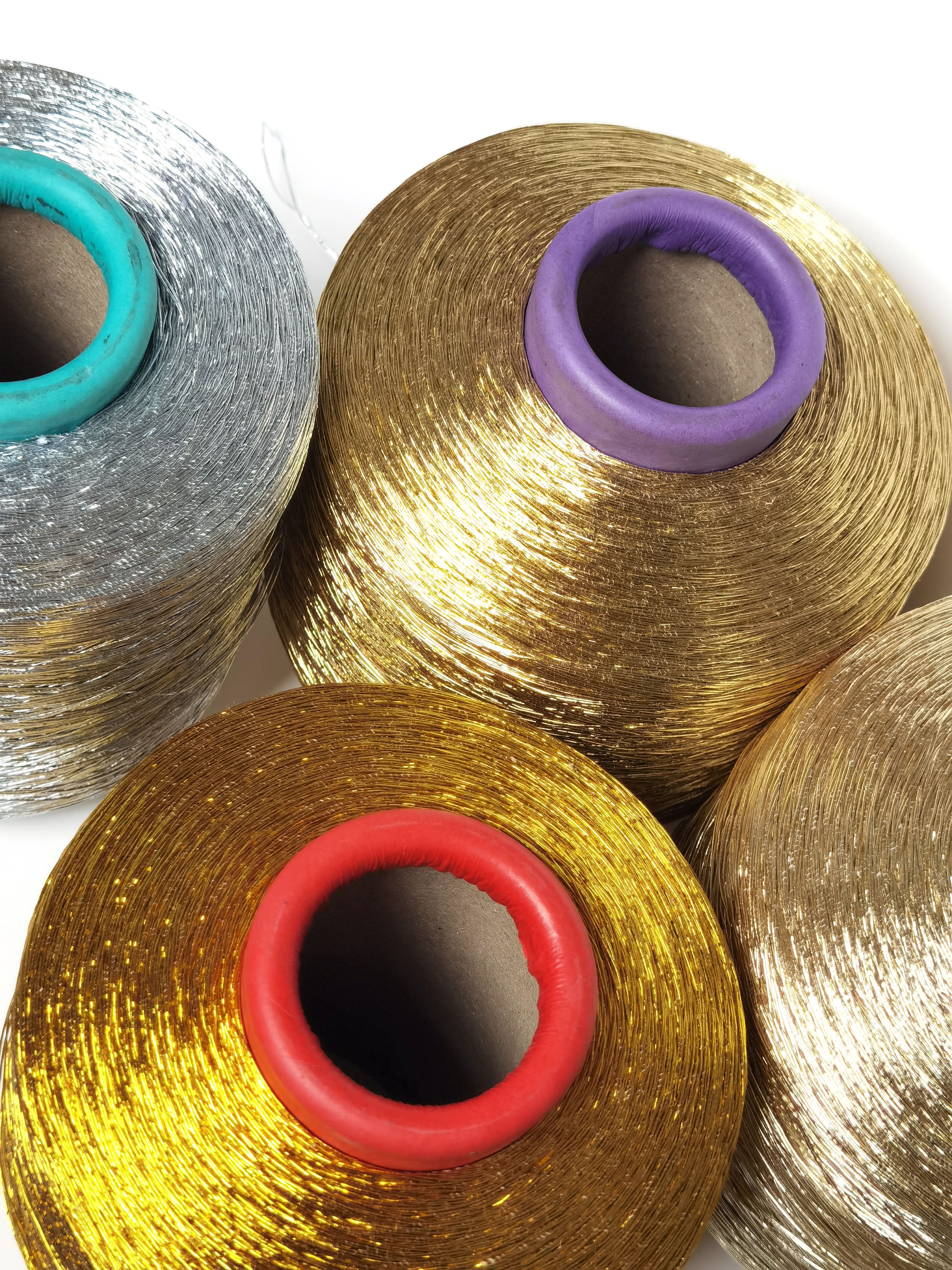 500g Gold and Silver Series RS type Cotton ply core Metallic Yarn for Cross-Stitch Embroidery, Sewing, and Textile Decoration Thread