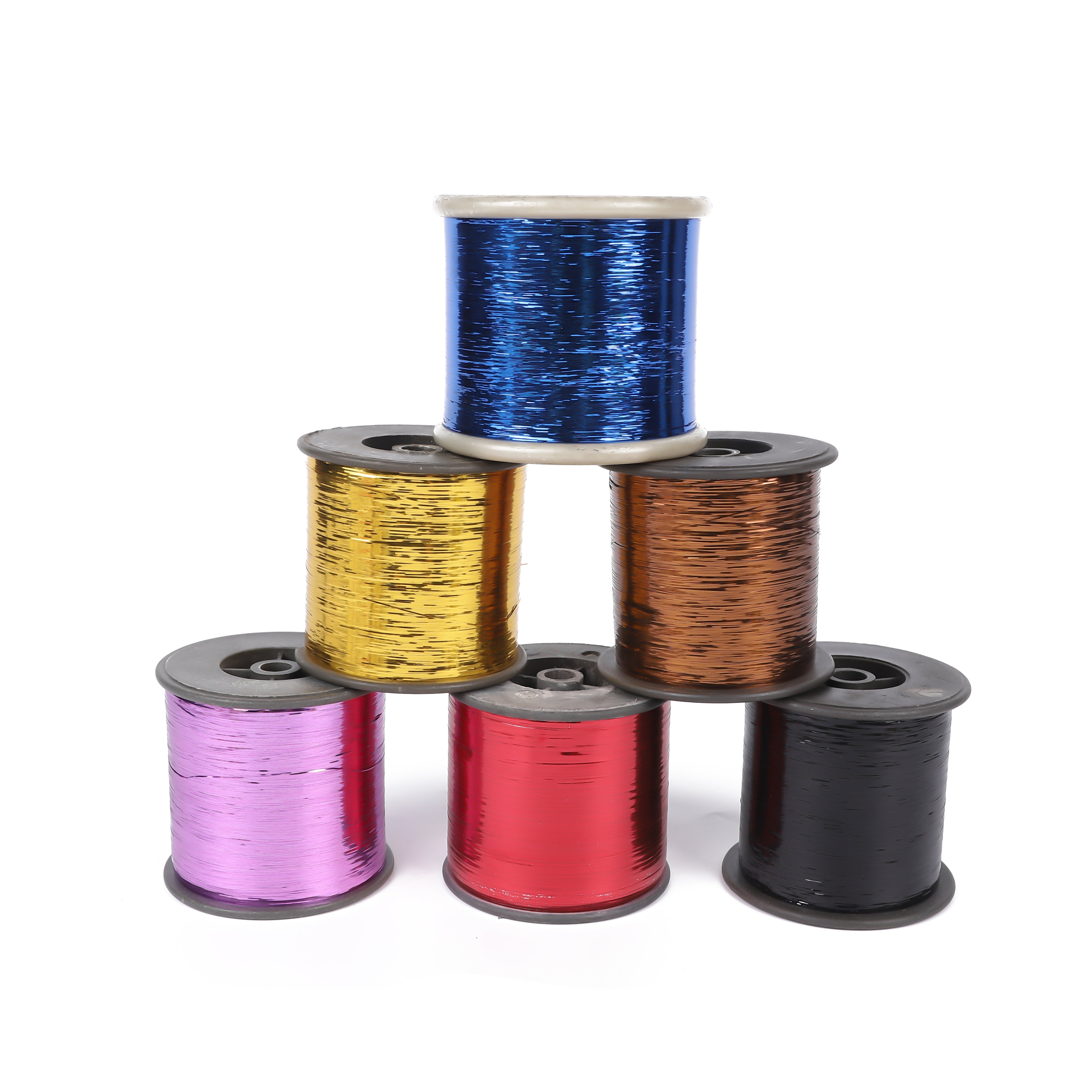 6 Spools per pack Customizable Colors Metallic Flat Film Yarn for Cross-Stitch Embroidery, Sewing, and Textile Decoration Thread